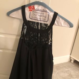 Black lace shift dress